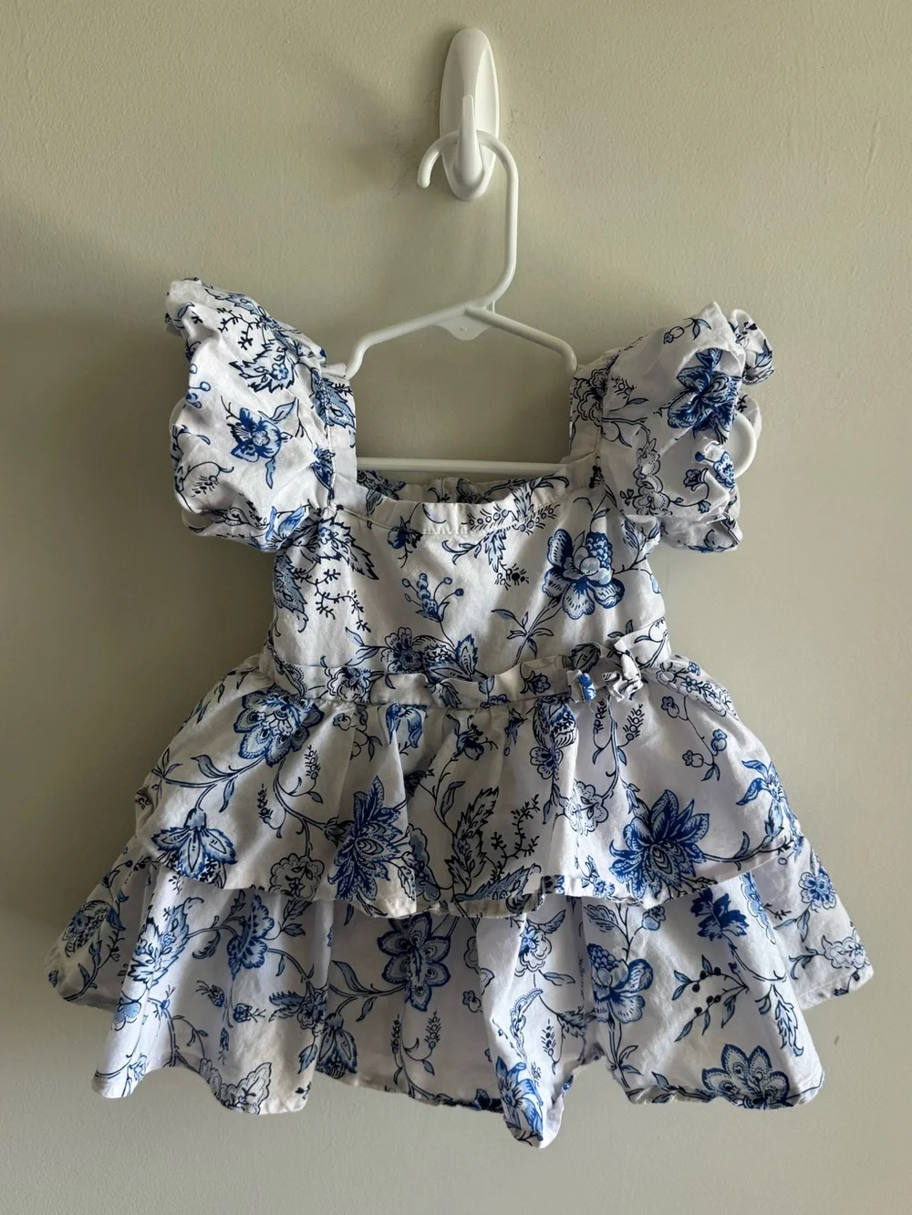 Janie and Jack Floral Tiered Bubble Sleeve Dress